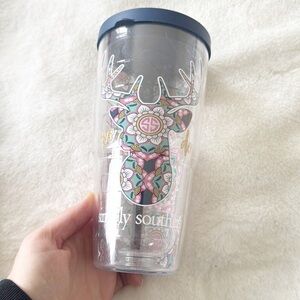 Simply southern Tervis blue/pink deer plastic tumbler cup